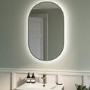 Oval Grey Backlit Heated Bathroom Mirror with Lights 500 x 800mm - Venus