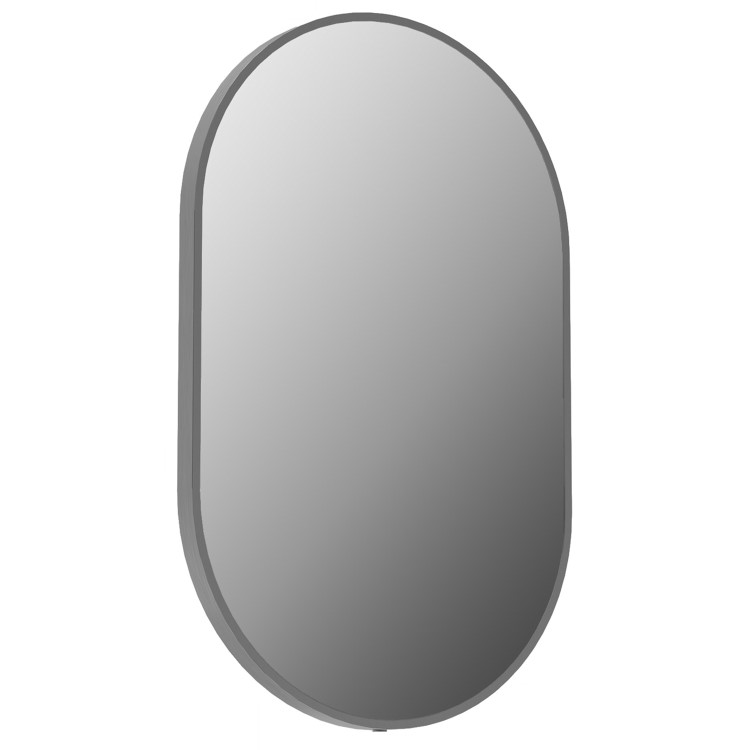 Oval Grey Backlit Heated Bathroom Mirror with Lights 500 x 800mm - Venus