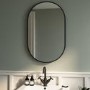 ONLY OPENED - Oval Black Backlit Bathroom Mirror with Battery Operated Lights 500 x 800mm - Venus