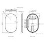 ONLY OPENED - Oval Black Backlit Bathroom Mirror with Battery Operated Lights 500 x 800mm - Venus