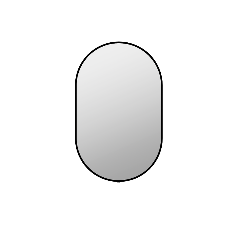 Oval Black Backlit Bathroom Mirror with Battery Operated Lights 500 x 800mm - Venus