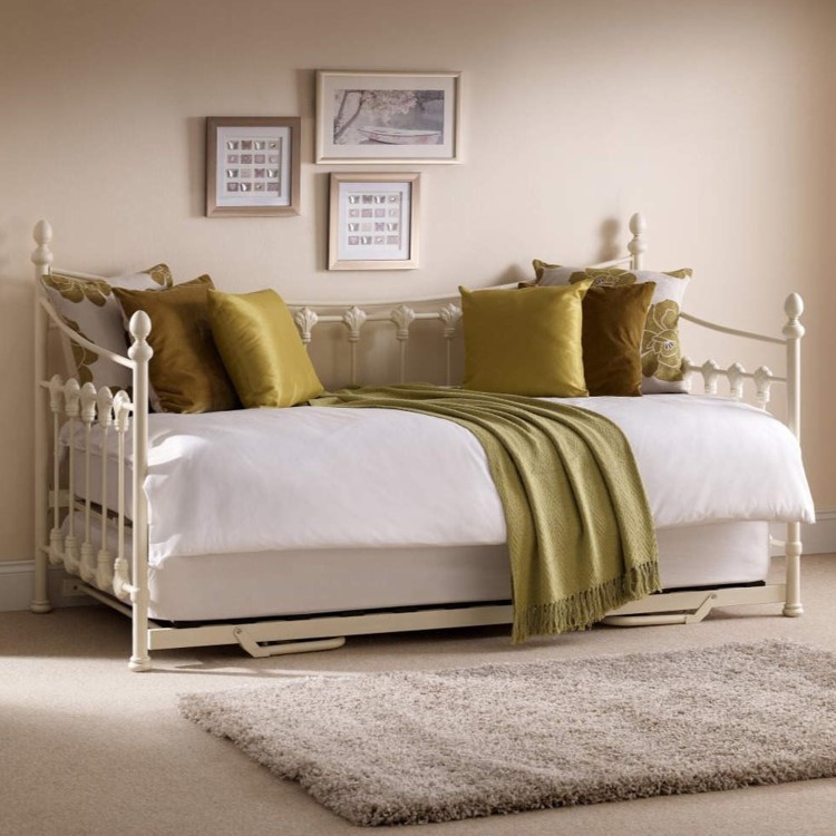Julian Bowen Versailles Stone White Metal Daybed 