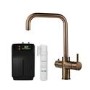 Antique Brass 4 in 1 Instant Boiling Hot Kitchen Mixer Square Tap with 3L Boiler - Pronto Vesta
