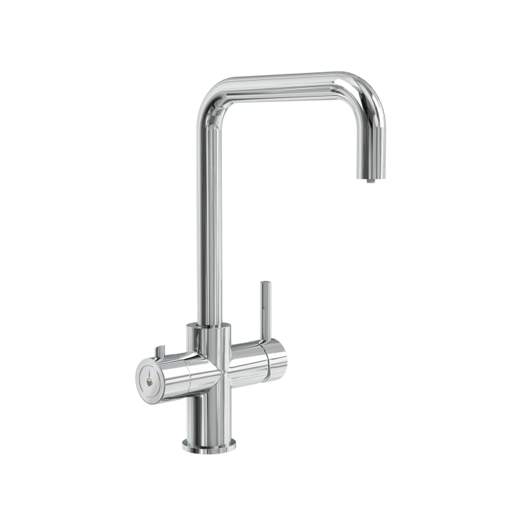 Chrome 4 in 1 Instant Boiling Hot Kitchen Mixer Square Tap with 3L Boiler - Pronto Vesta