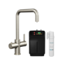 Nickel 4 in 1 Instant Boiling Hot Square Kitchen Mixer Tap with 2.4L Boiler - Pronto Vesta
