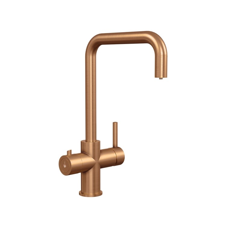 Brushed Bronze 3 in 1 Instant Boiling Hot Kitchen Mixer Square Tap with 3L Boiler - Pronto Vesta
