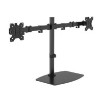 GRADE A1 - Vision Professional Freestanding Dual Monitor Stands in Black Fits two flat panel displays up to 27"