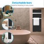 electriq 1200W Smart Wall Mounted Designer Glass Heater with Towel Rails - Black