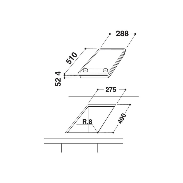 Indesit 29cm 2 Zone Domino Induction Hob