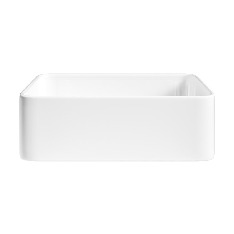 ONLY OPENED - Gloss White Rectangular Countertop Basin 361mm - Vida