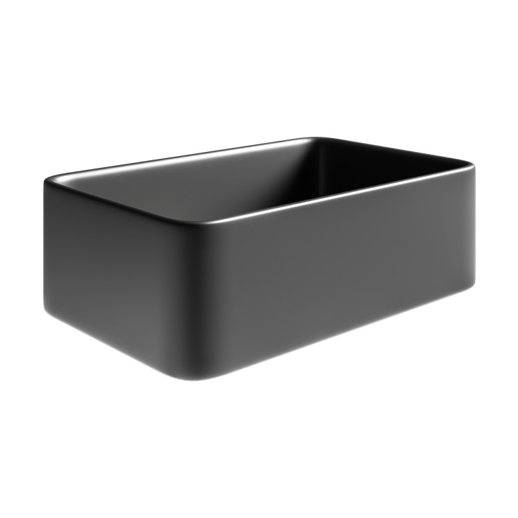 ONLY OPENED - Matt Black Rectangular Countertop Basin 361mm - Vida