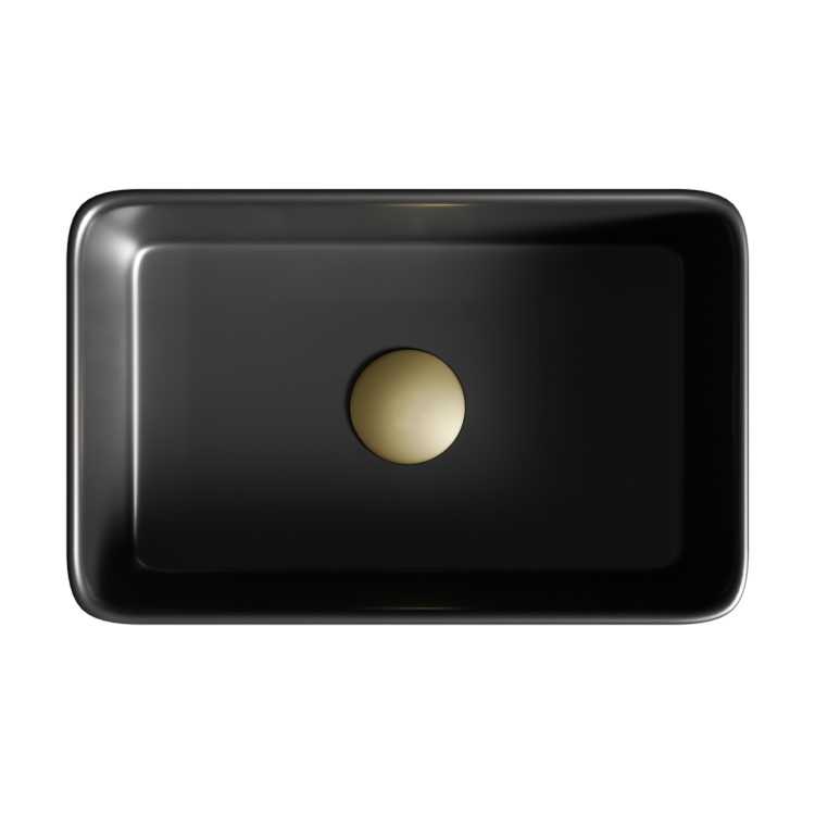 ONLY OPENED - Matt Black Rectangular Countertop Basin 361mm - Vida