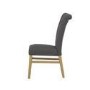 Vigo Button Back Dining Chair in Dark Grey Fabric