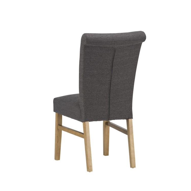 Vigo Button Back Dining Chair in Dark Grey Fabric