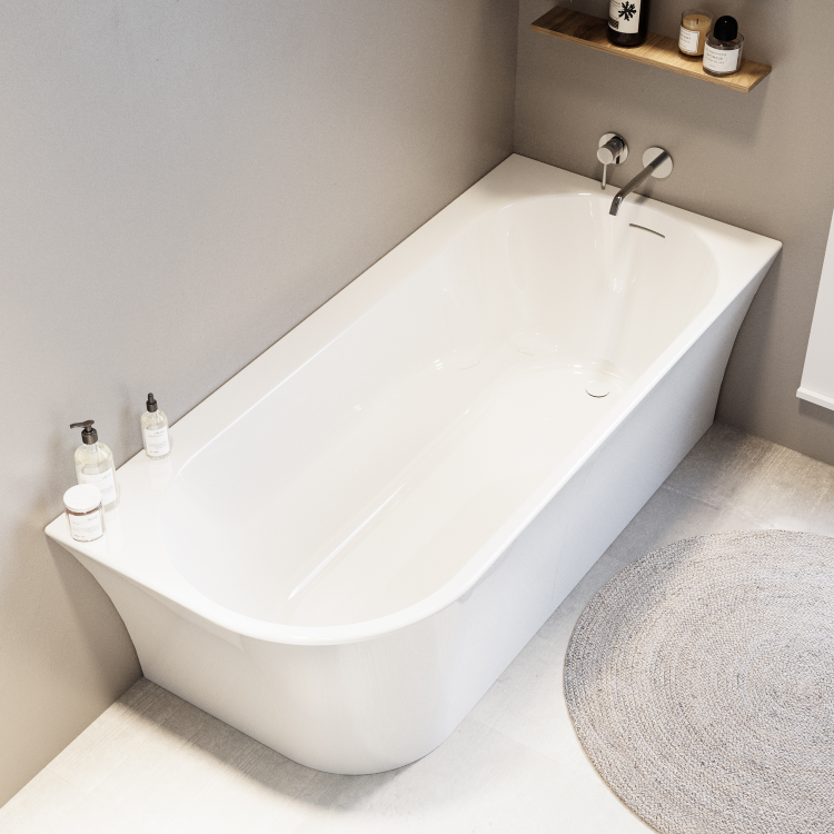GRADE A1 - Freestanding Single Ended Right Hand Corner Bath 1700 x 750mm - Vigo
