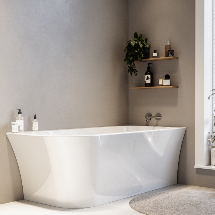 GRADE A1 - Freestanding Single Ended Right Hand Corner Bath 1700 x 750mm - Vigo