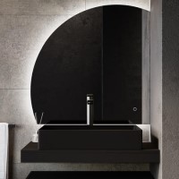 Half Circle Corner Backlit Heated Bathroom Mirror with Lights 800mm – Virgo Half Circle Corner Backlit Heated Bathroom Mirror with Lights 800mm – Virgo