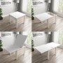 Flip Top Dining Table in White High Gloss with 2 Grey Velvet Chairs & 1 Bench - Vivienne & Kaylee