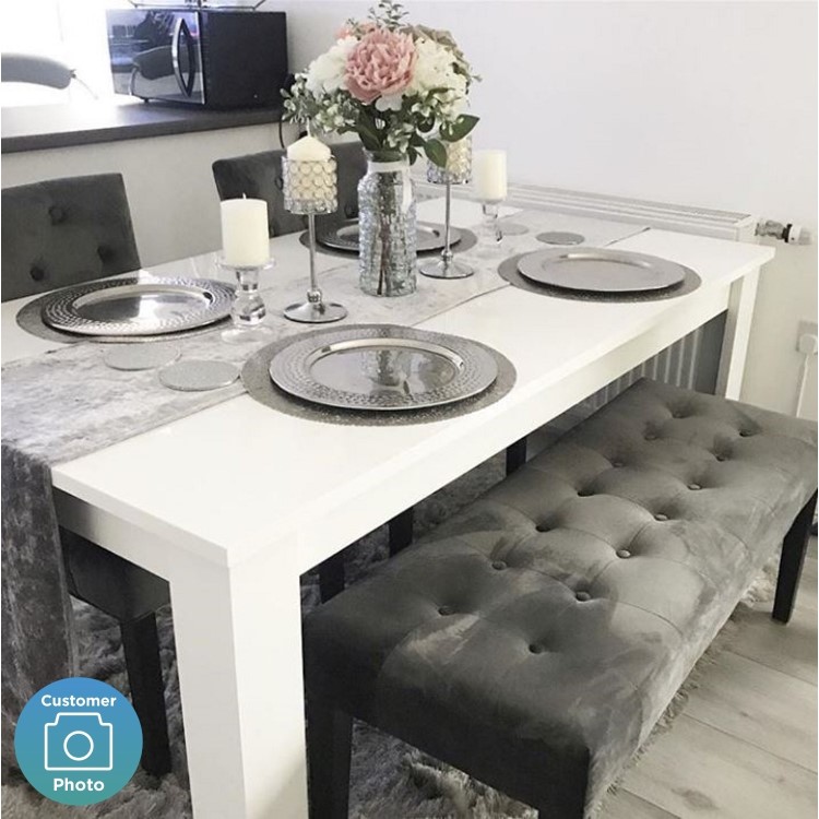 White Gloss Extendable Dining Table - Seats 4-6 - Vivienne