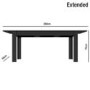Black High Gloss Extending Dining Table with 6 Navy Blue Velvet Dining Chairs