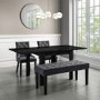 Black High Gloss Dining Table Flip Top - Vivienne