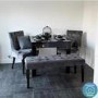 Black High Gloss Dining Table Flip Top - Vivienne