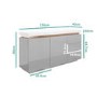 Grey & White Gloss Sideboard with Brass Inlay - Vivienne