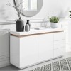 Large White High Gloss Sideboard with Brass Inlay - Vivienne