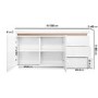 Large White High Gloss Sideboard with Brass Inlay - Vivienne