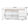 Large White High Gloss Sideboard with Brass Inlay - Vivienne