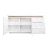 Large White High Gloss Sideboard with Brass Inlay - Vivienne