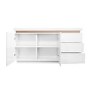 Large White High Gloss Sideboard with Brass Inlay - Vivienne