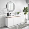 Large White High Gloss Sideboard with Brass Inlay - Vivienne
