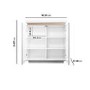 Small Grey High Gloss Sideboard - 6 Shelves - Vivienne