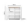 Small Grey High Gloss Sideboard - 6 Shelves - Vivienne