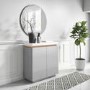 Small Grey High Gloss Sideboard - 6 Shelves - Vivienne