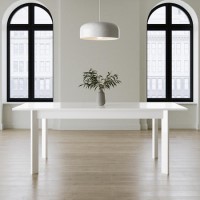 Large White Gloss Extendable Dining Table - Seats 4 - 6 - Vivienne Large White Gloss Extendable Dining Table - Seats 4 - 6 - Vivienne