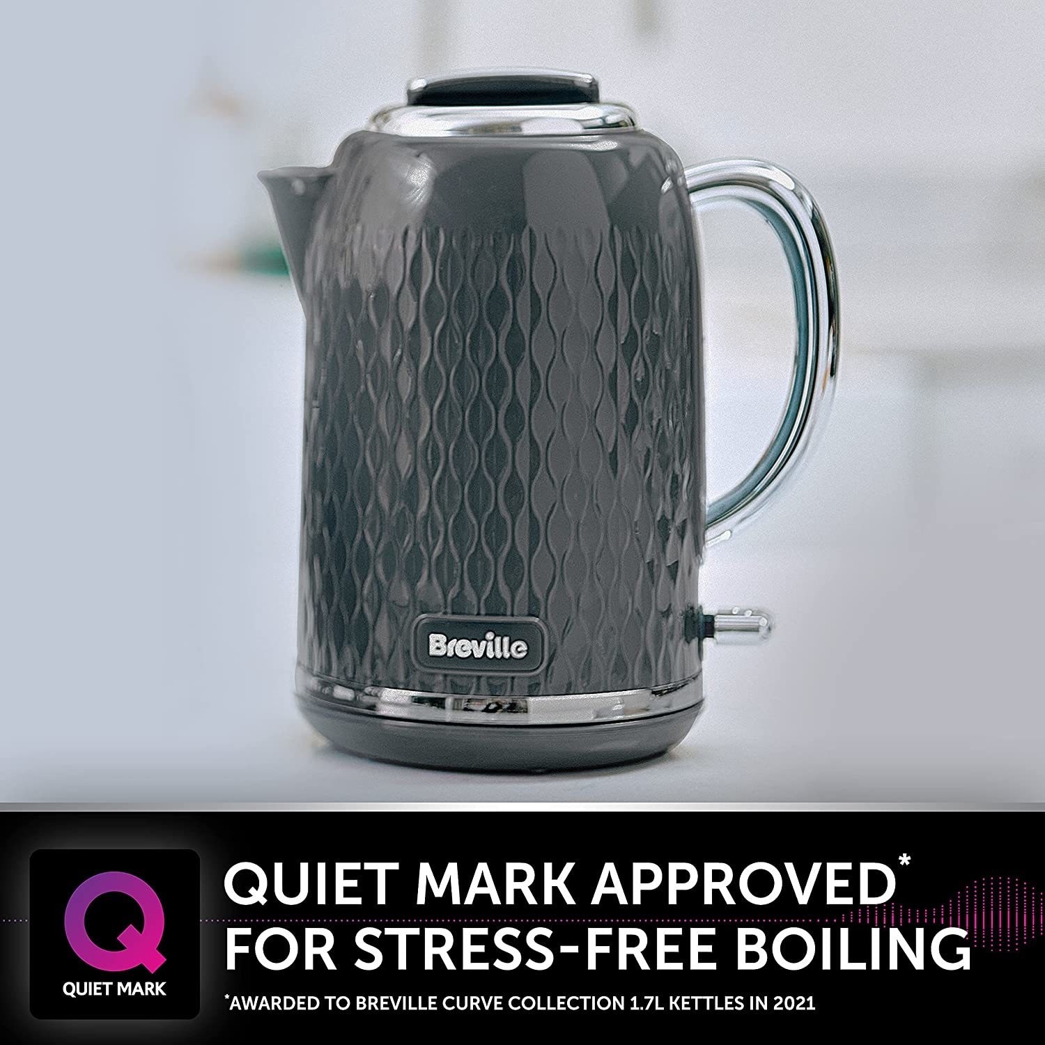 Breville Curve 1.7L Cordless Kettle Grey BuyItDirect.ie