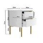 Modern Ribbed White High Gloss 2 Drawer Bedside Table - Valencia