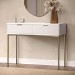 White and Gold High Gloss Dressing Table with 2 Drawers - Valencia