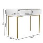 White and Gold High Gloss Dressing Table with 2 Drawers - Valencia