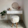 White Gloss Dressing Table with 2 Drawers - Valencia