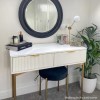 White Gloss Dressing Table with 2 Drawers - Valencia
