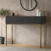 Dark Grey High Gloss Dressing Table with 2 Drawers - Valencia