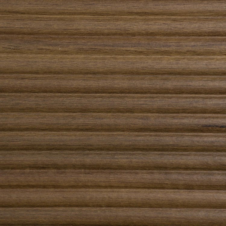 Wide Dark Wood Ribbed Chest of 6 Drawers with Gold Legs - Valencia