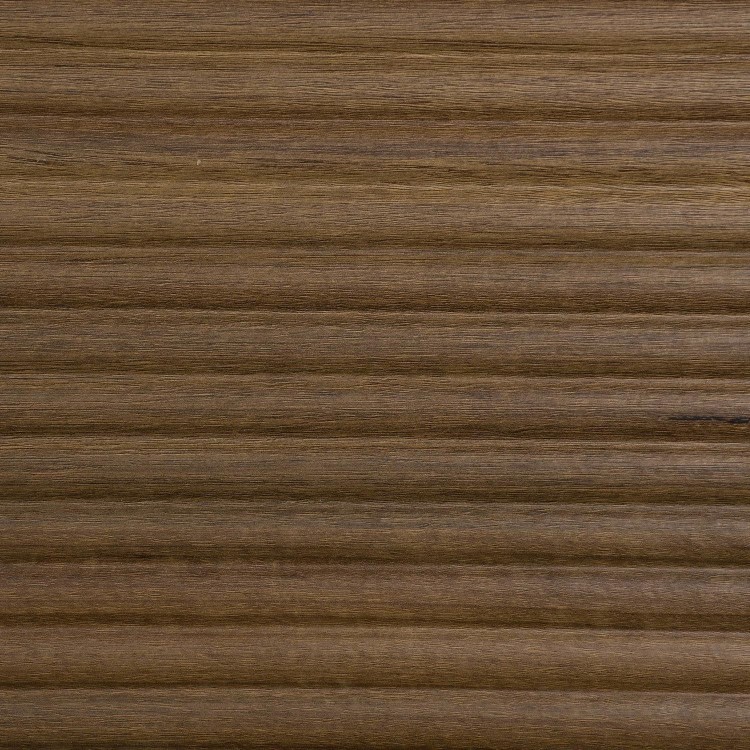 Wide Dark Wood and Gold Ribbed 2 Drawer Bedside Table - Valencia