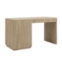 Light Oak Ribbed Office Desk with 3 Drawers - Valencia 