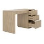 Light Oak Ribbed Office Desk with 3 Drawers - Valencia 