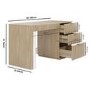 Light Oak Ribbed Office Desk with 3 Drawers - Valencia 