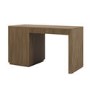 Dark Oak Ribbed Office Desk with 3 Drawers - Valencia